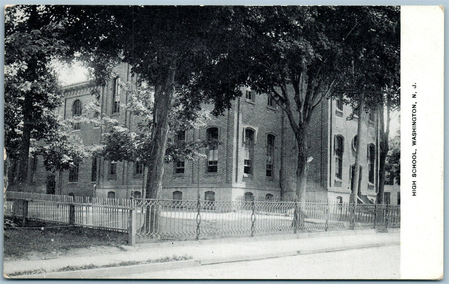 WASHINGTON NJ HIGH SCHOOL ANTIQUE POSTCARD