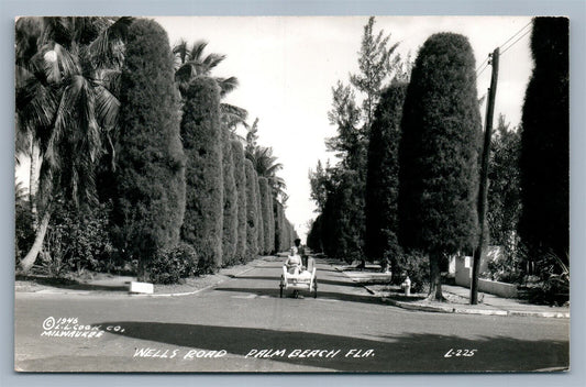 PALM BEACH FL WELLS ROAD VINTAGE REAL PHOTO POSTCARD RPPC