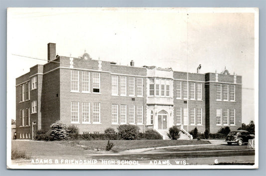 ADAMS WI HIGH SCHOOL ANTIQUE REAL PHOTO POSTCARD RPPC