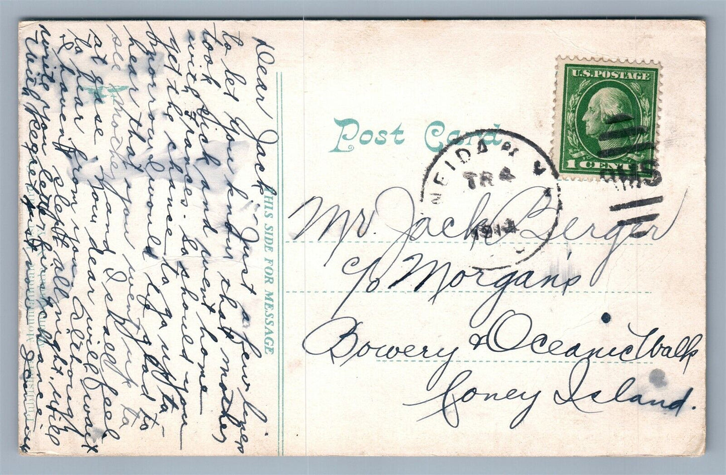 MOUNTAIN DALE NY CRANBERRY LAKE ANTIQUE POSTCARD