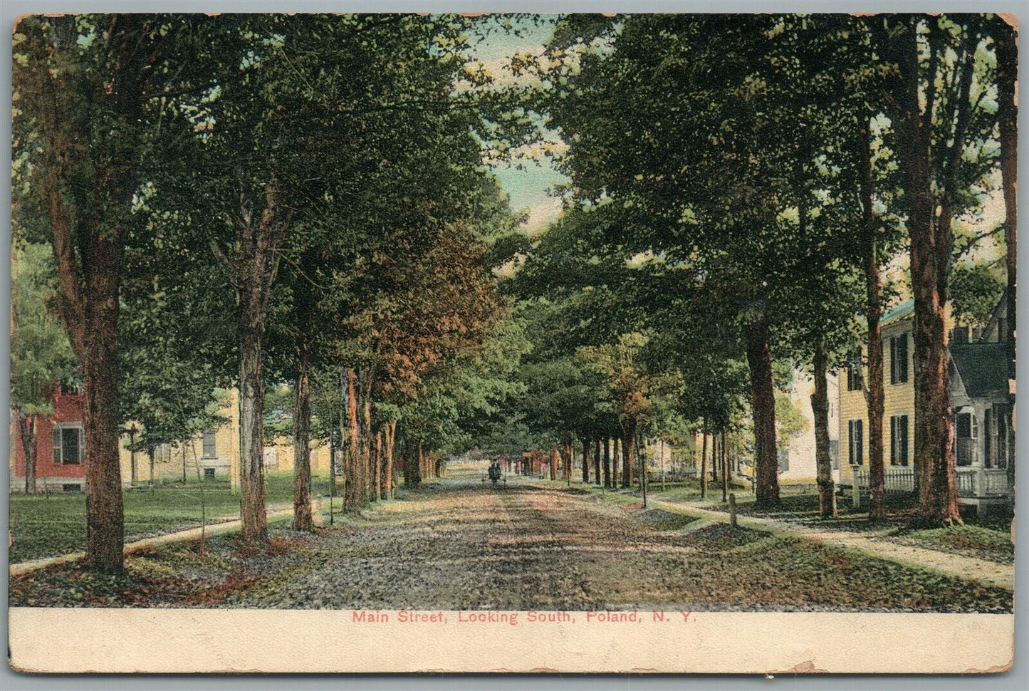 POLAND NY MAIN STREET ANTIQUE POSTCARD