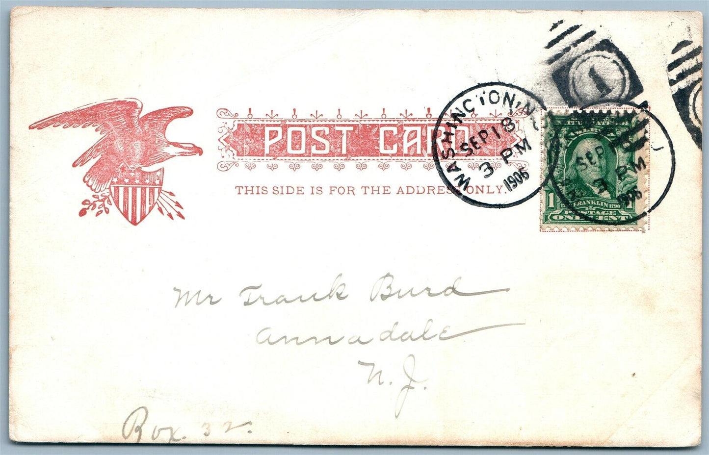 WASHINGTON NJ WEST WASHINGTON AVENUE 1906 ANTIQUE POSTCARD