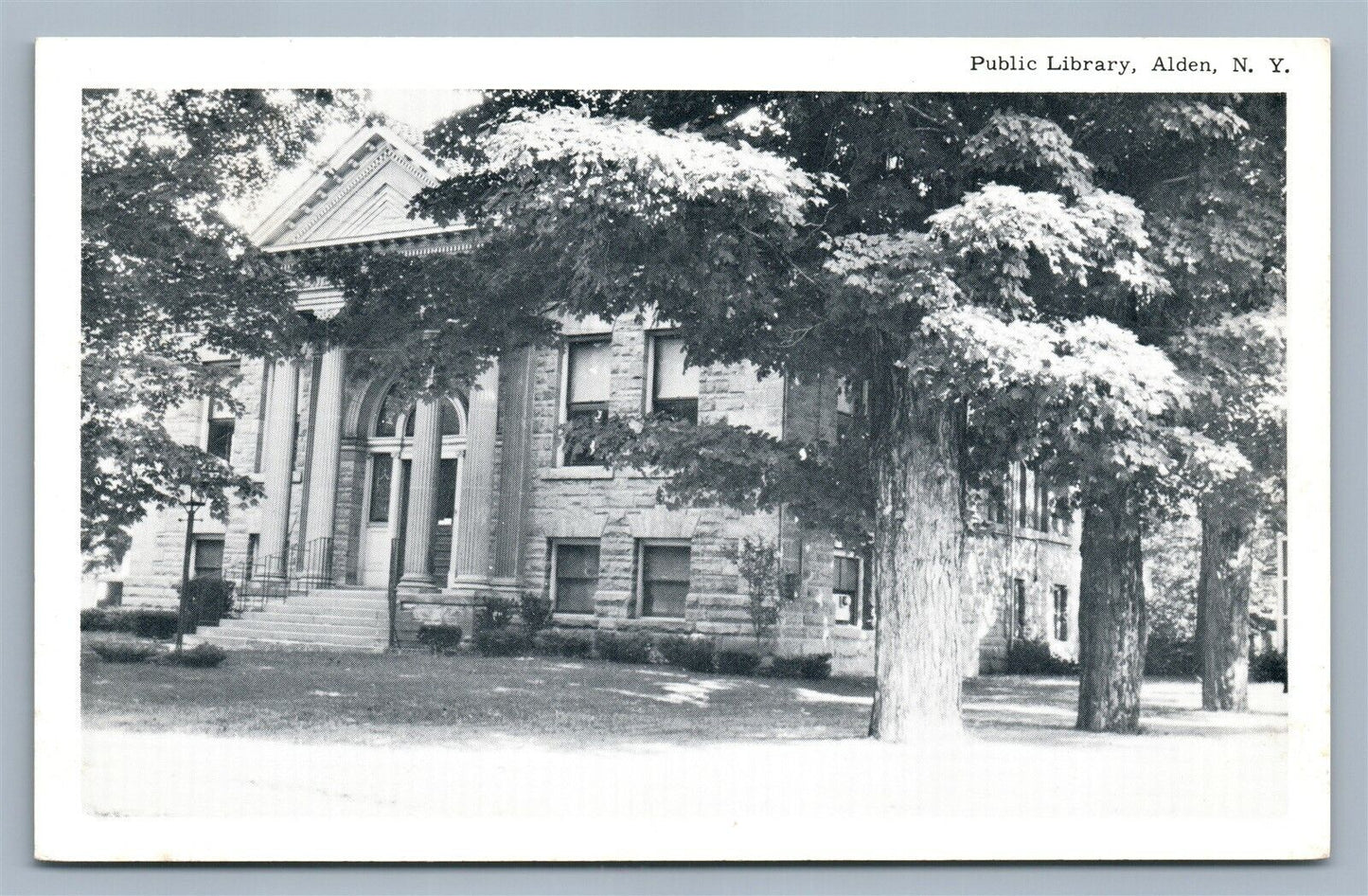 ALDEN NY PUBLIC LIBRARY VINTAGE POSTCARD