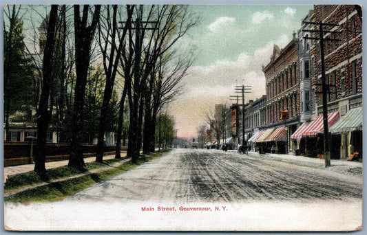 GOUVERNEUR NY MAIN STREET UNDIVIDED ANTIQUE POSTCARD