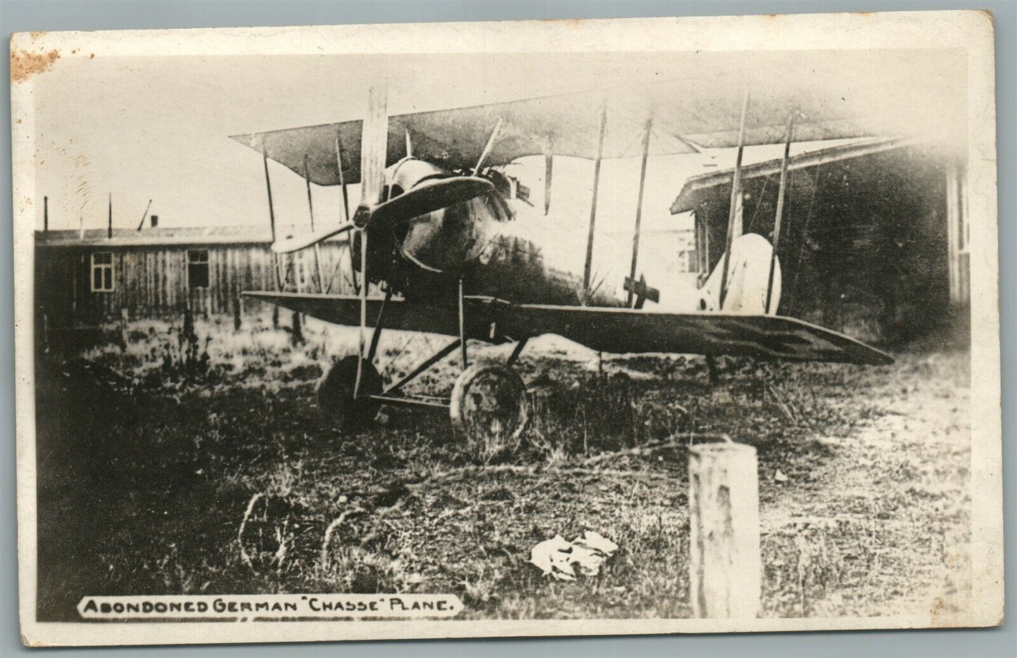 EARLY AVIATION GERMAN CHASSE PLANE ANTIQUE REAL PHOTO POSTCARD