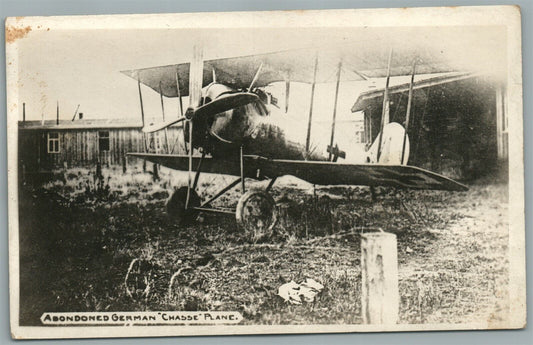 EARLY AVIATION GERMAN CHASSE PLANE ANTIQUE REAL PHOTO POSTCARD