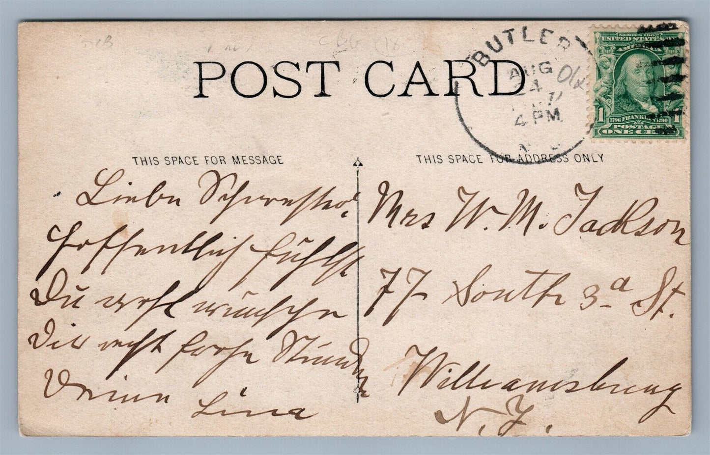 BUTLER NJ M.E. CHURCH ANTIQUE REAL PHOTO POSTCARD RPPC