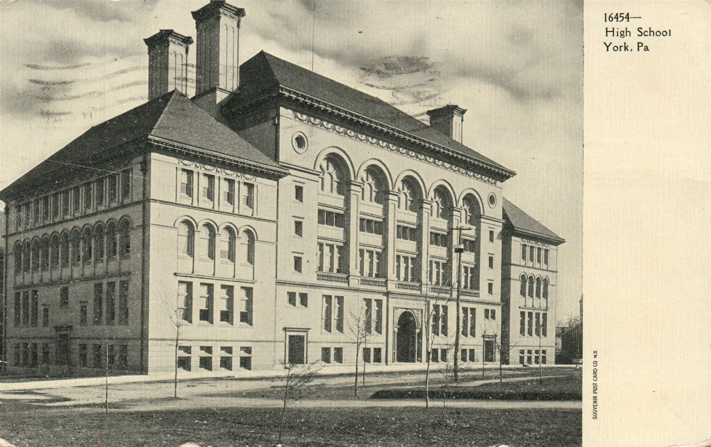 YORK PA HIGH SCHOOL 1910 ANTIQUE POSTCARD