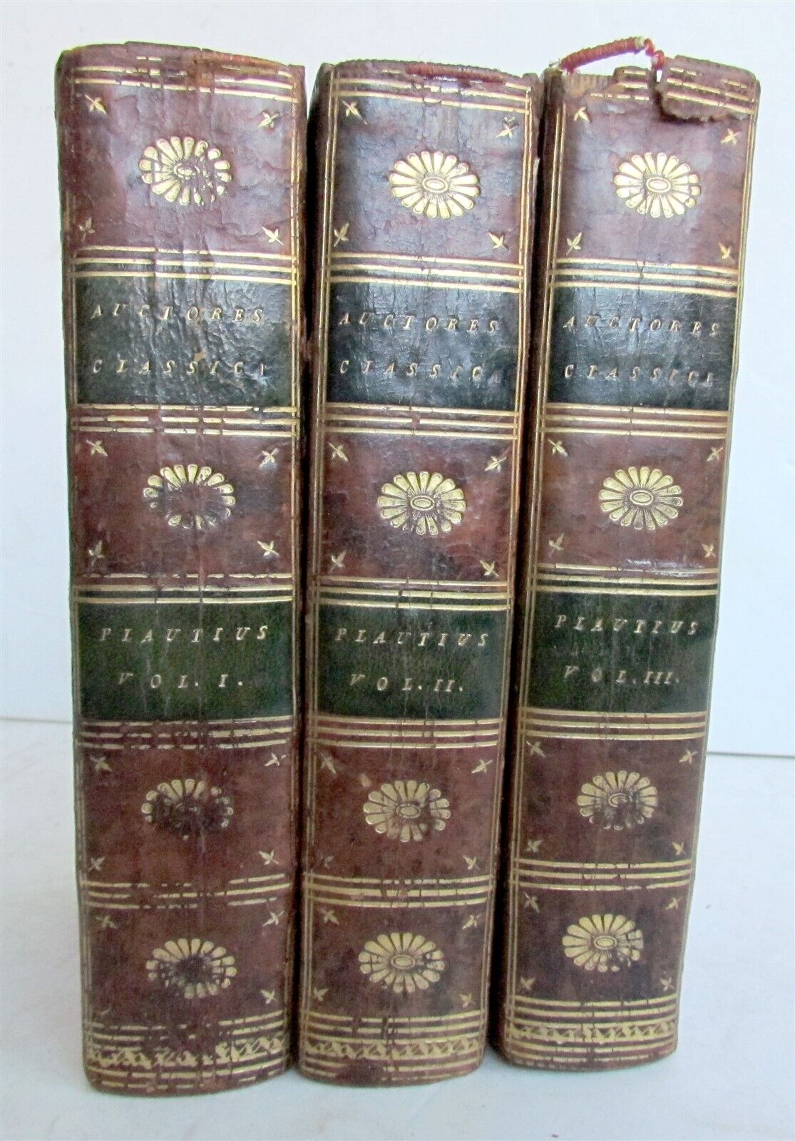 1788 M. Accii Plauti COMOEDIAE 3 VOLUMES AUTORES CLASSICI SERIES ANTIQUE