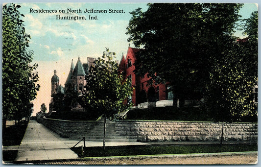 HUNTINGTON IN NORTH JEFFESRON STREET ANTIQUE POSTCARD