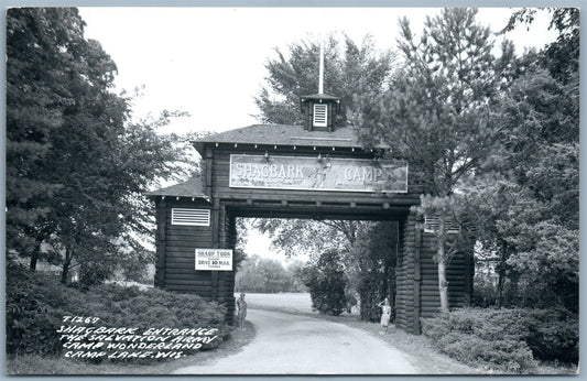 CAMP LAKE WI SALVATION ARMY SHAGBARK CAMP 1957 VINTAGE REAL PHOTO POSTCARD RPPC