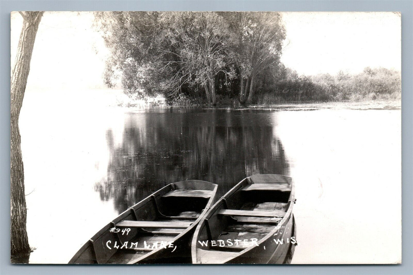 WEBSTER WI CLAM LAKE VINTAGE REAL PHOTO POSTCARD RPPC