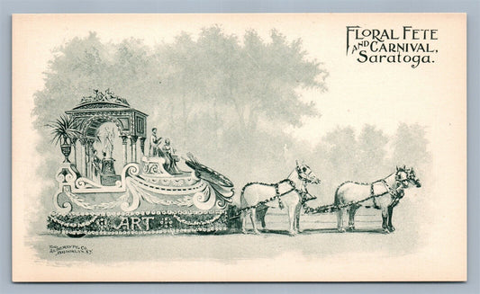SARATOGA NY FLORAL FETE & CARNIVAL PRIVATE MAILING CARD ANTIQUE POSTCARD art