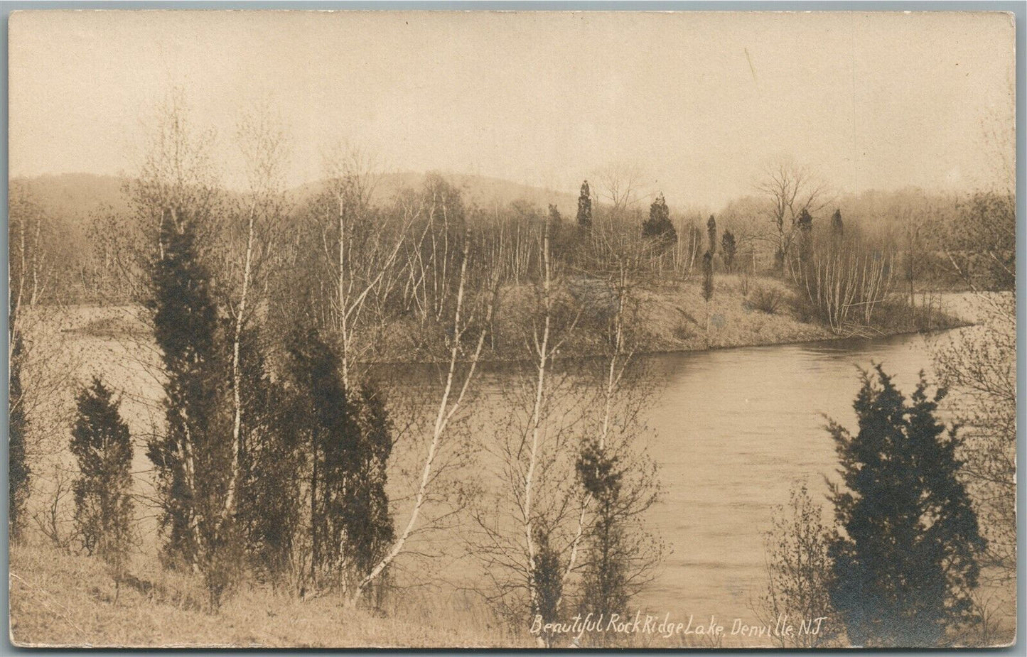 DENVILLE NJ ROCK RIDGE LAKE ANTIQUE REAL PHOTO POSTCARD RPPC