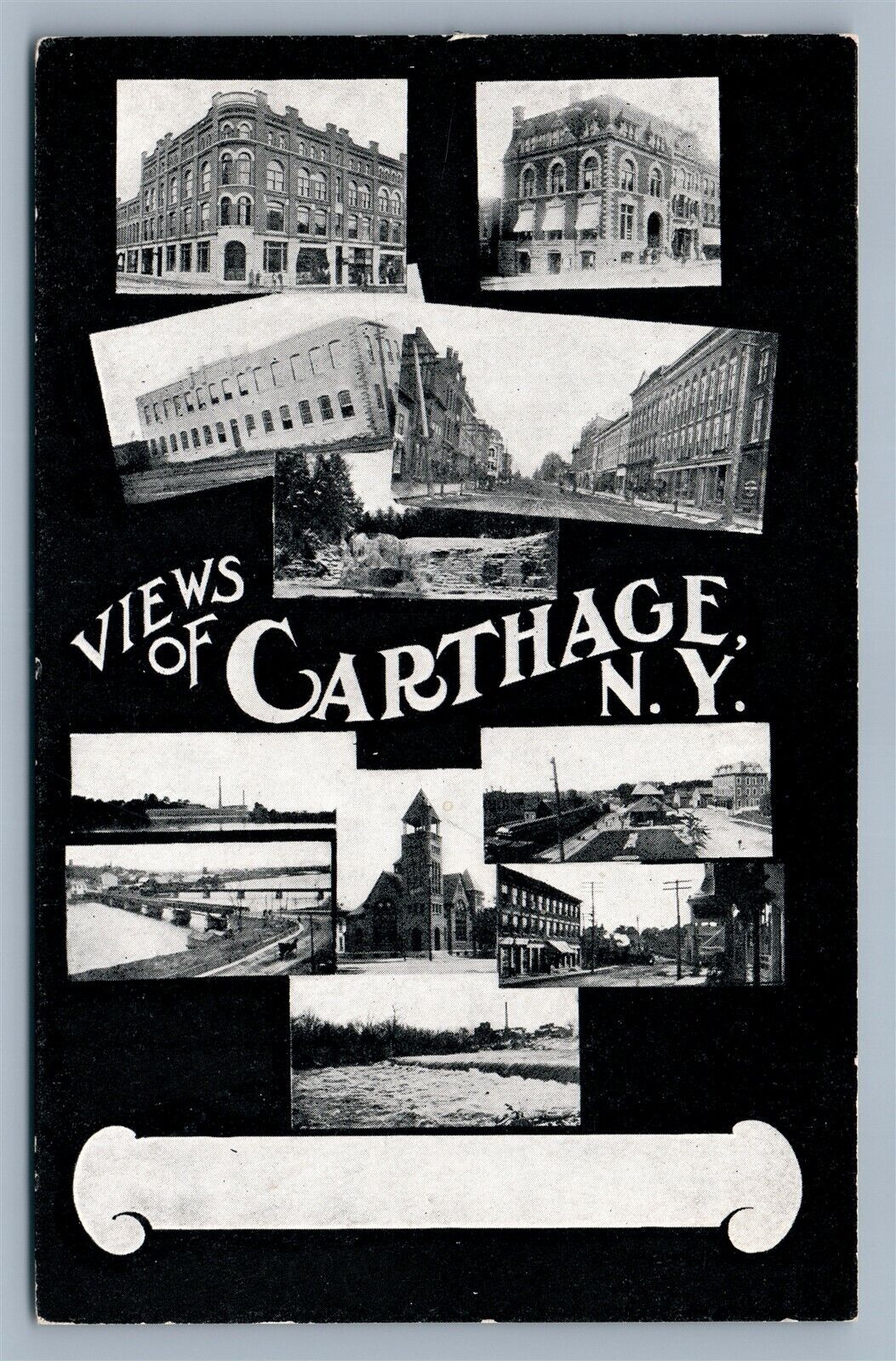 CARTHAGE NY VIEWS ANTIQUE POSTCARD
