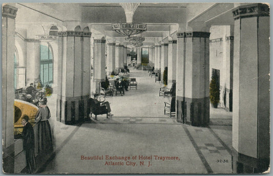ATLANTIC CITY NJ EXCHANGE OF TRAYMORE HOTEL ANTIQUE POSTCARD