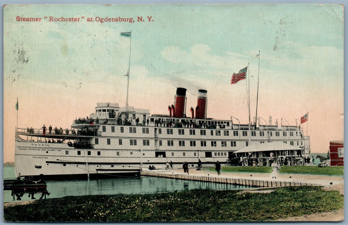 OGDENSBURG NY STEAMER ROCHESTER ANTIQUE POSTCARD