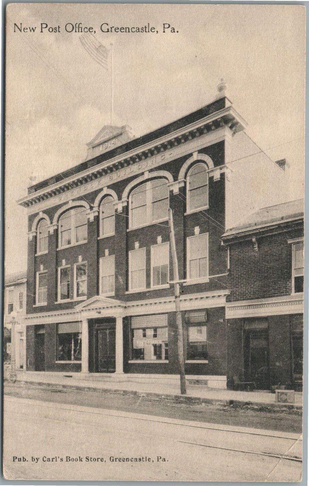 GREENCASTLE PA POST OFFICE ANTIQUE POSTCARD