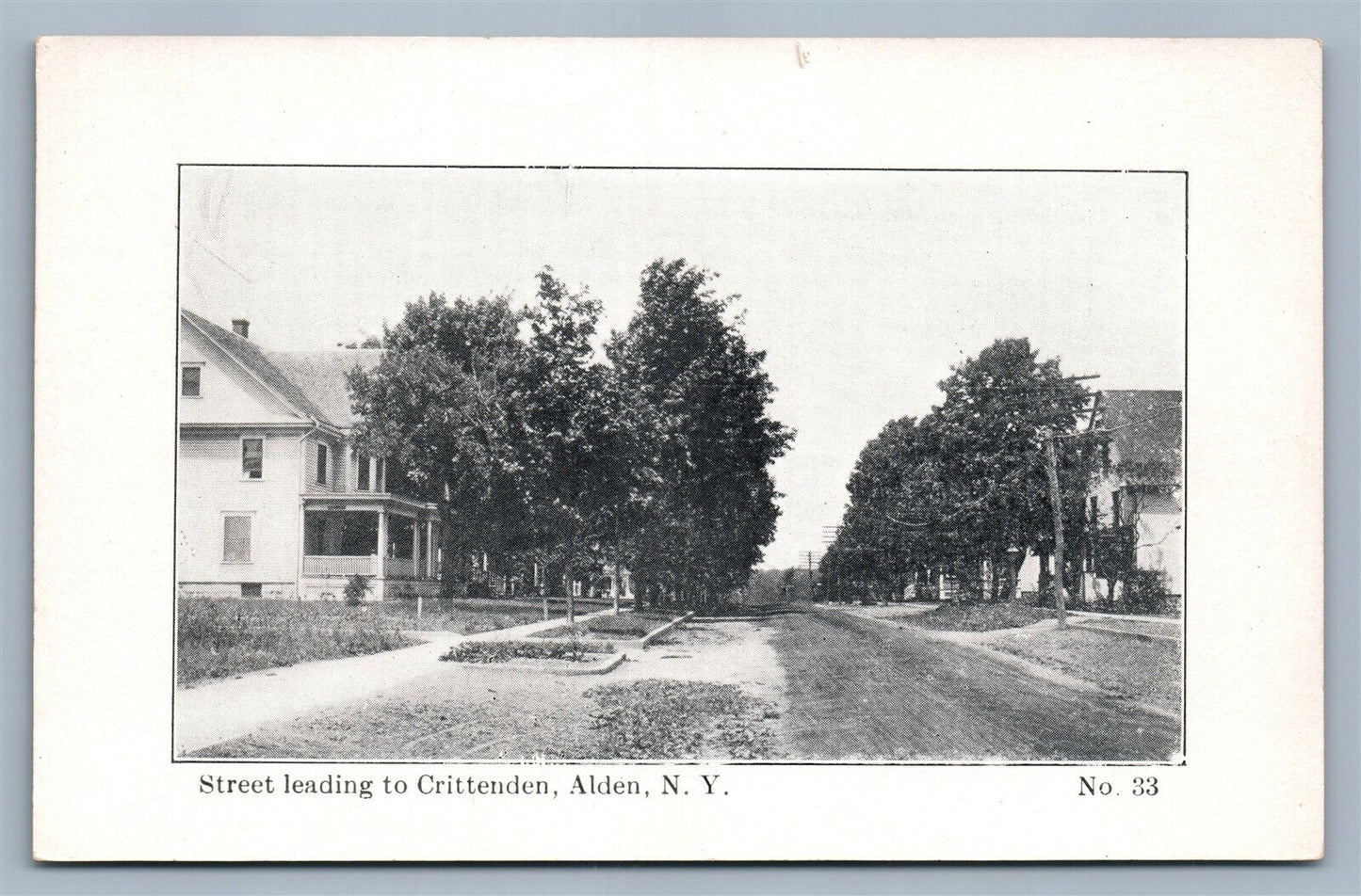 ALDEN NY STREET TO CRITTENDEN ANTIQUE POSTCARD