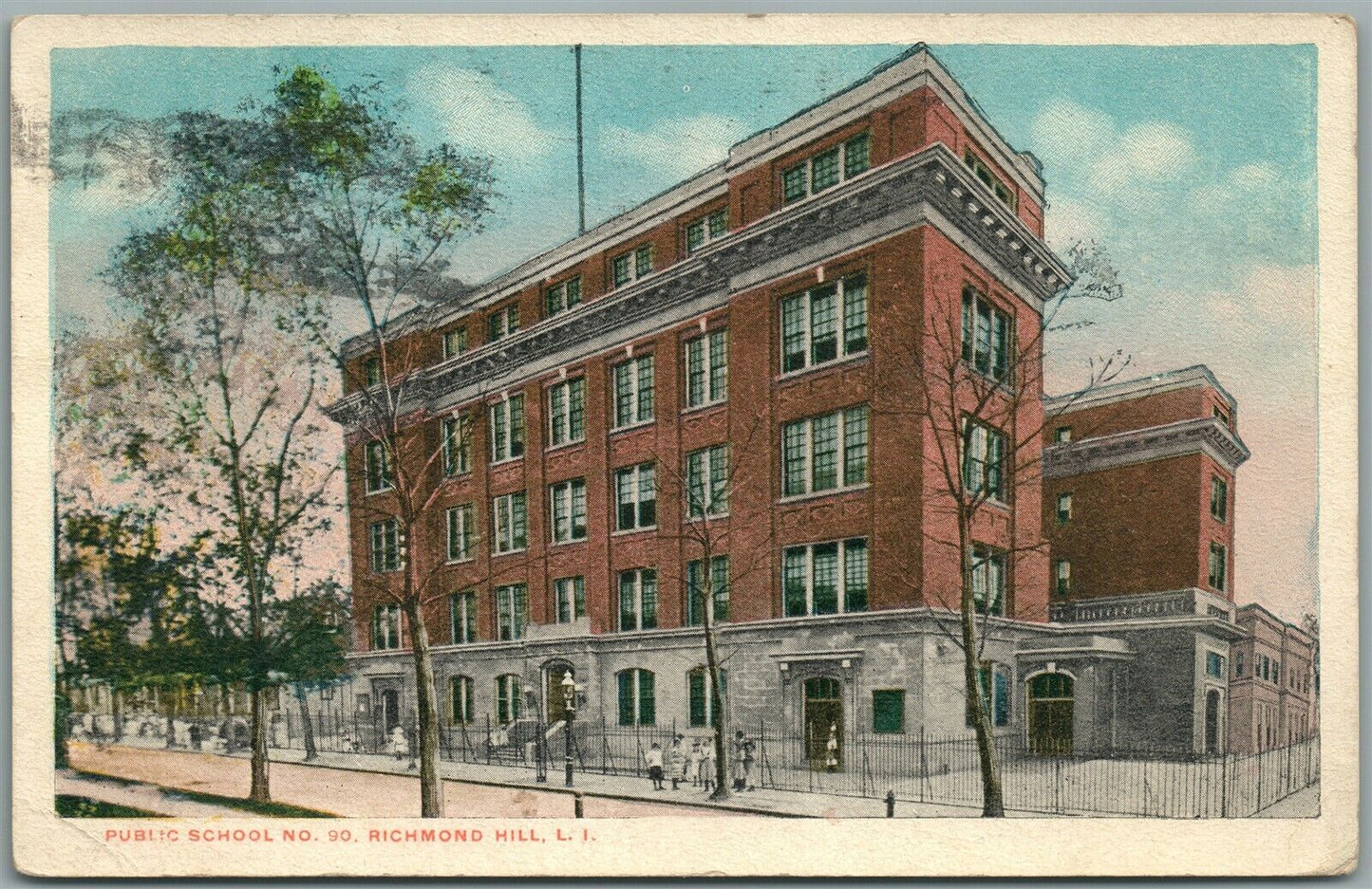 RICHMOND HILL LONG ISLAND NY PUBLIC SCHOOL ANTIQUE POSTCARD