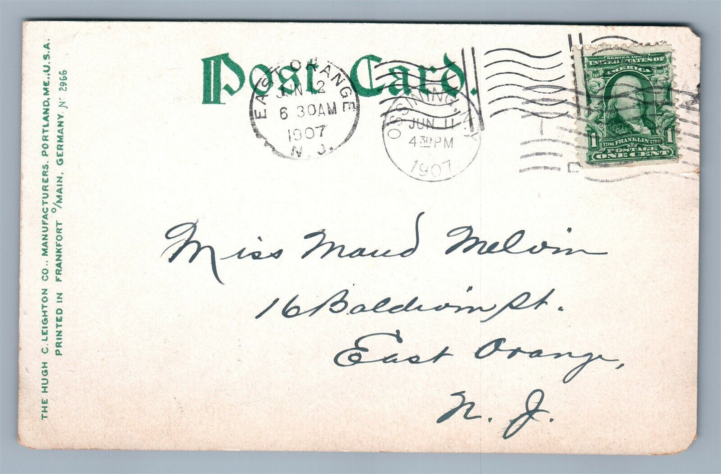 OSSINING ON HUDSON NY SOUTH HIGHLAND AVENUE ANTIQUE POSTCARD