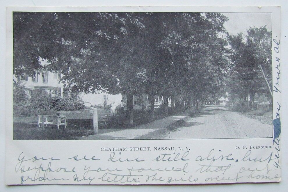 ANTIQUE 1905 UNDIVIDED POSTCARD CHATHAM STREET NASSAU NEW YORK N.Y.