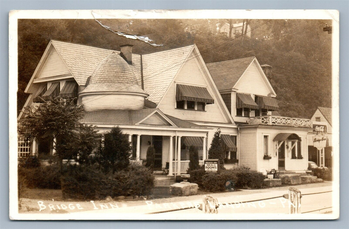 BRIDGE INN PARKERS LANDING PA VINTAGE REAL PHOTO POSTCARD RPPC