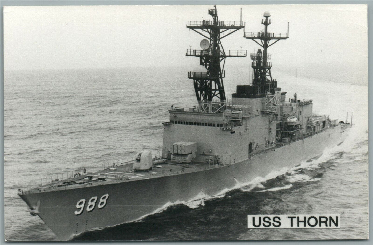 MILITARY SHIP USS THORN VINTAGE REAL PHOTO POSTCARD RPPC