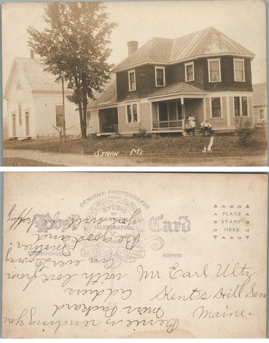 STARK ME FAMILY HOUSE ANTIQUE RPPC REAL PHOTO POSTCARD