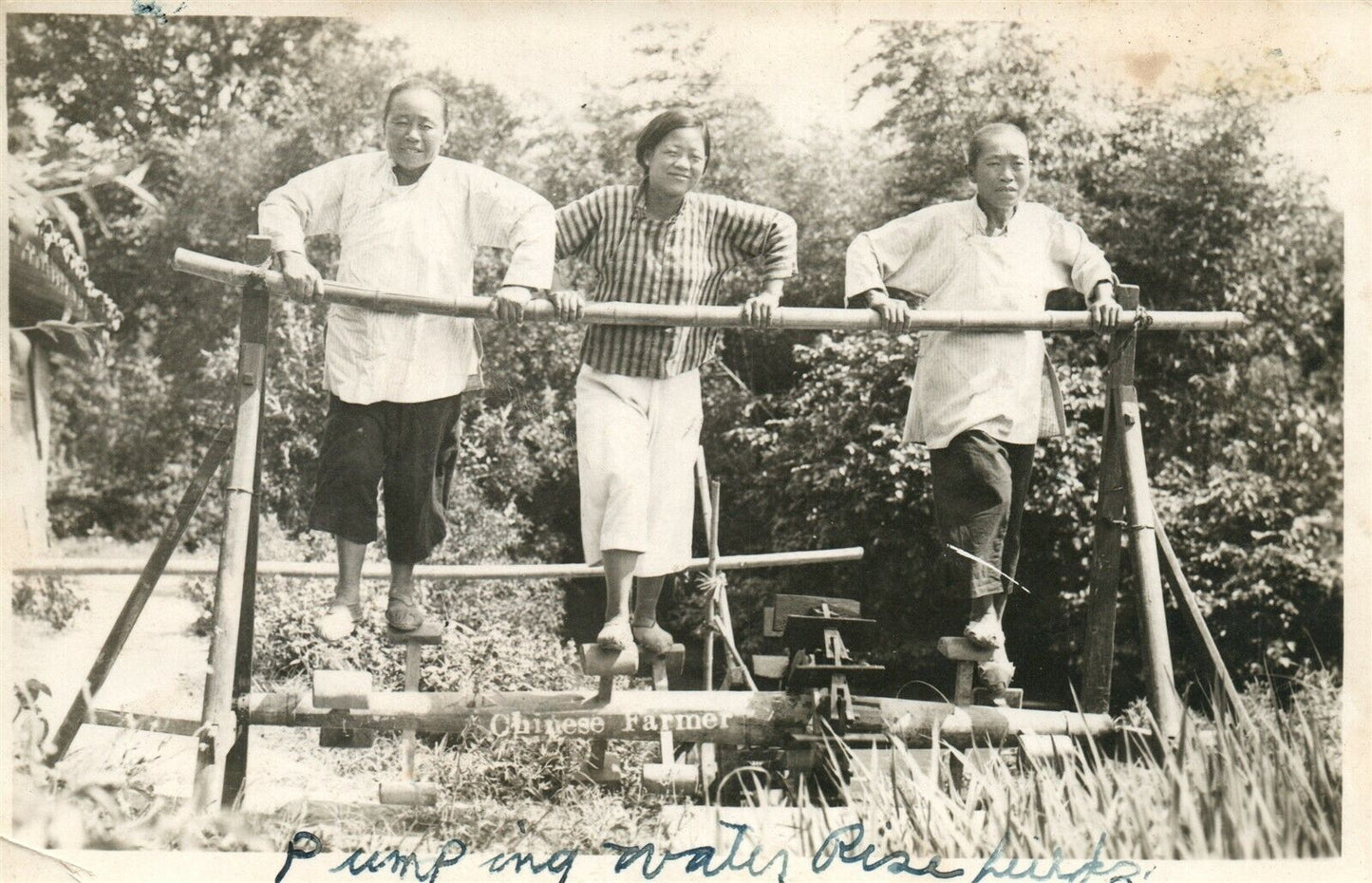 CHINESE FARMERS 1948 VINTAGE REAL PHOTO POSTCARD RPPC