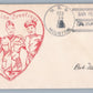 POSTAL COVER USS HOUSTON vintage VALENTINE GREETINGS February 14, 1938 CANCEL