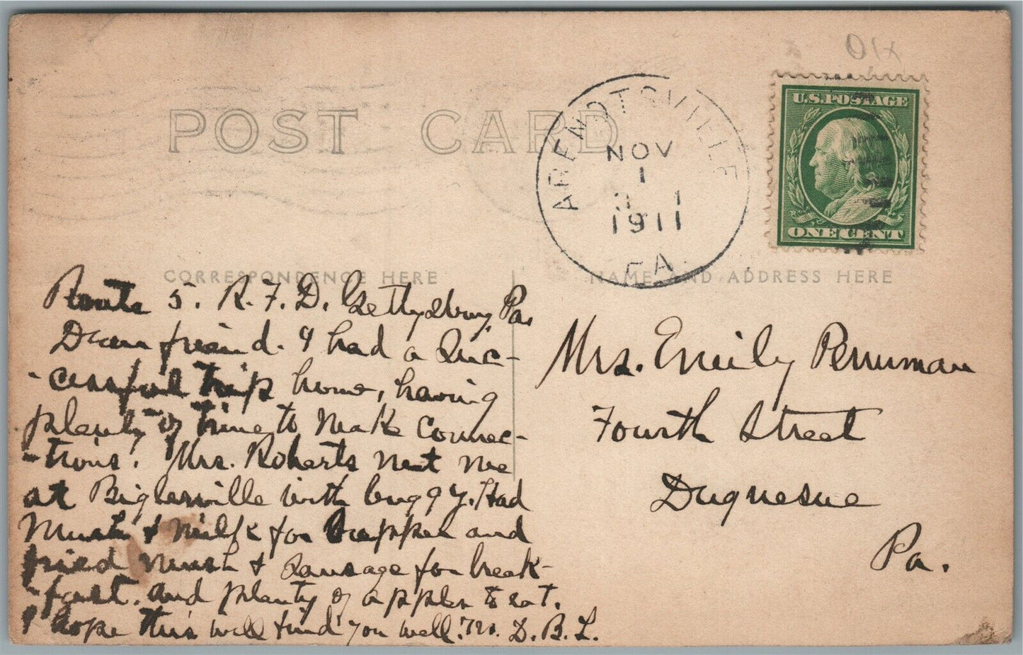 ARENDSVILLE PA CHURCH ANTIQUE REAL PHOTO POSTCARD RPPC