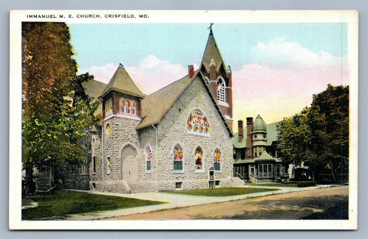 CRISFIELD MD IMMANUEL ME CHURCH ANTIQUE POSTCARD