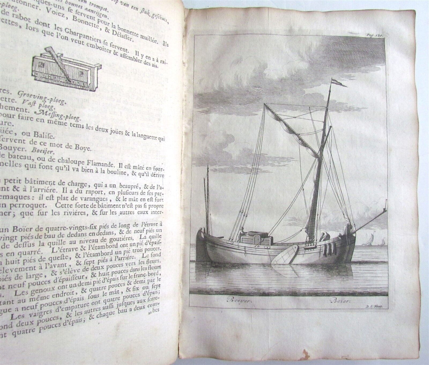 1702 NAVAL DICTIONARY ILLUSTRATED ship architecture maritime terminology antique