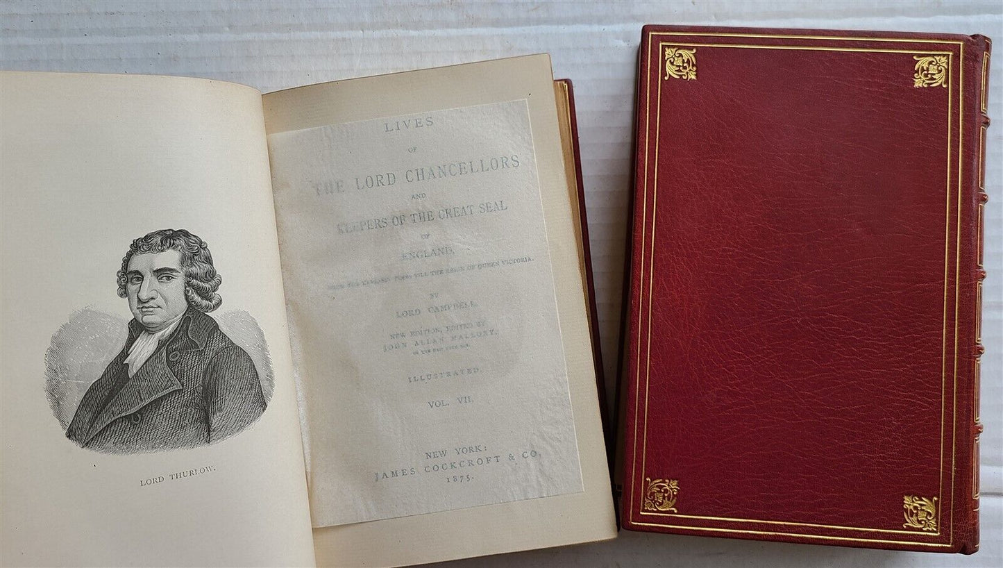 1874 LIVES OF LORD CHANELLORS & KEEPERS OF GREAT SEAL of ENGLAND antique 10 VOLS