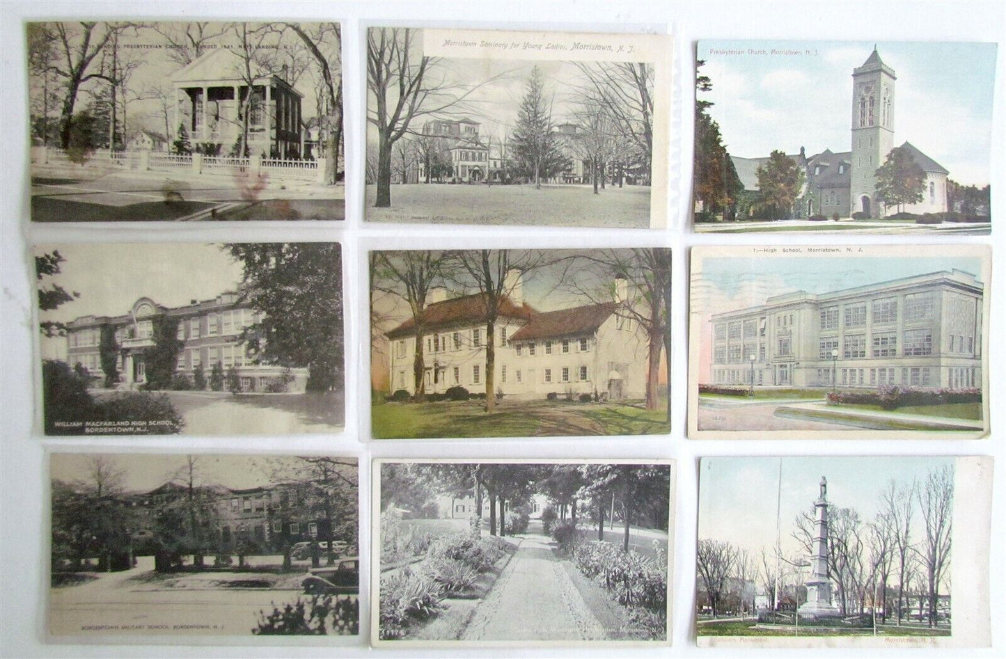 NEW JERSEY NJ lot 36 ANTIQUE VINTAGE POSTCARDS BORDENTOWN MORRISTOWN WASHINGTON