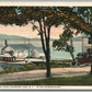 SCHROON LAKE NY STR. EVELYN AT DOCK IN ADIRONDACKS ANTIQUE POSTCARD