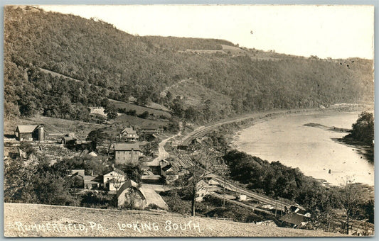 RUMMERFIELD PA LOOKING SOUTH ANTIQUE REAL PHOTO POSTCARD RPPC