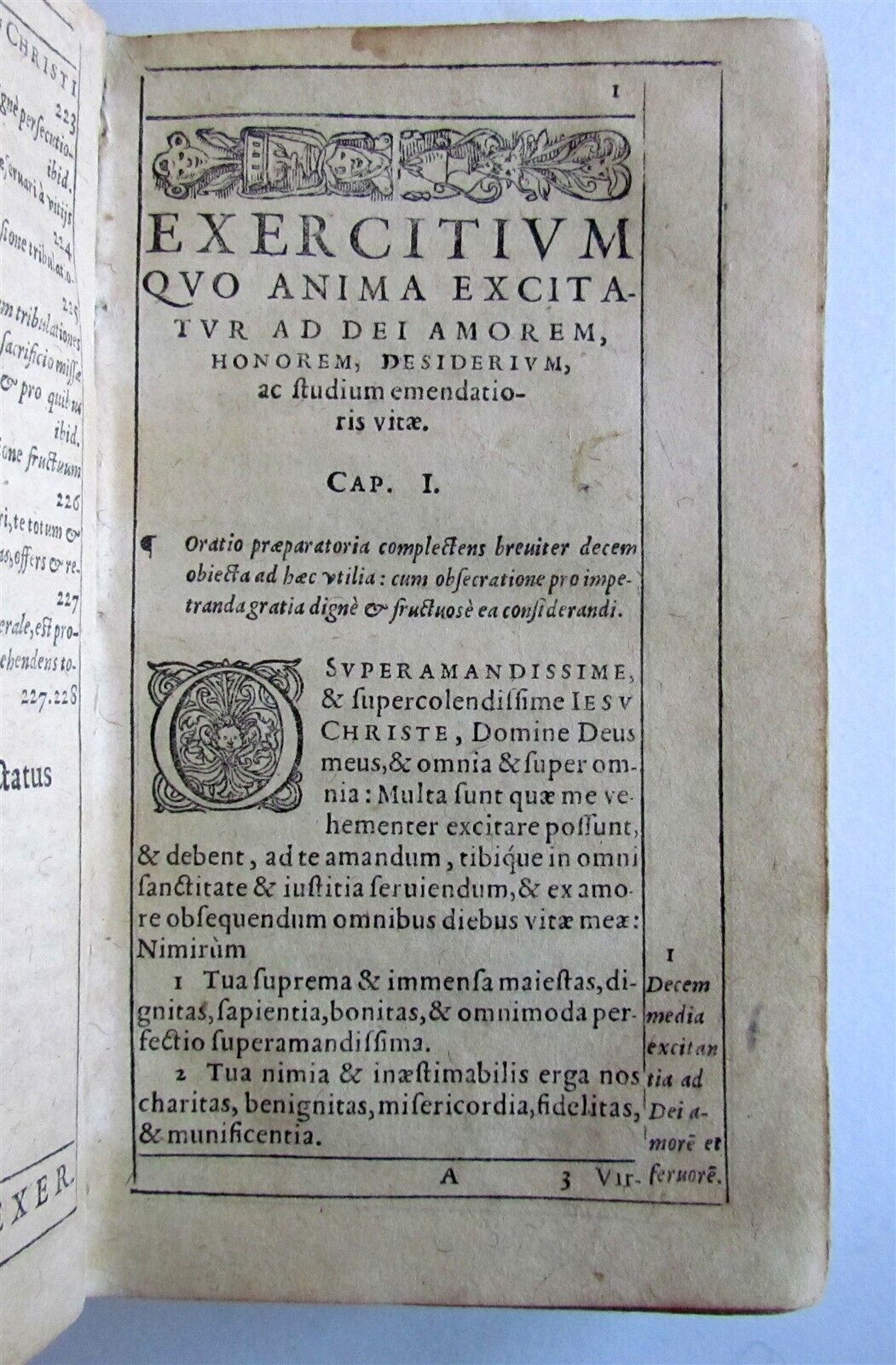 1599 Liber exercitiorum spiritualium triplicis viae antique VELLUM BINDING