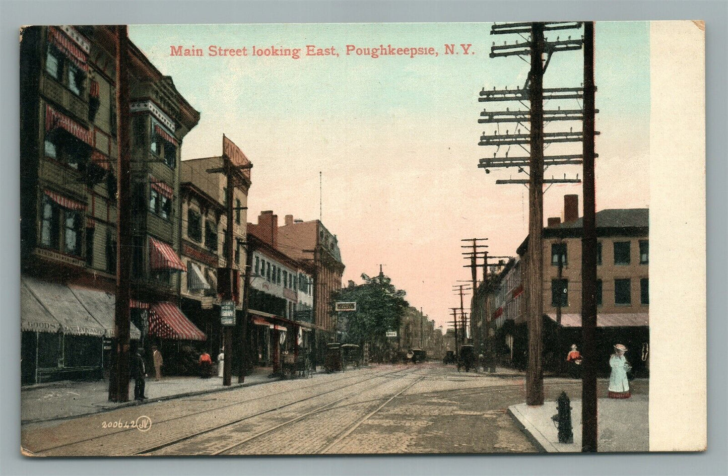 POUGHKEEPSIE NY MAIN STREET ANTIQUE POSTCARD