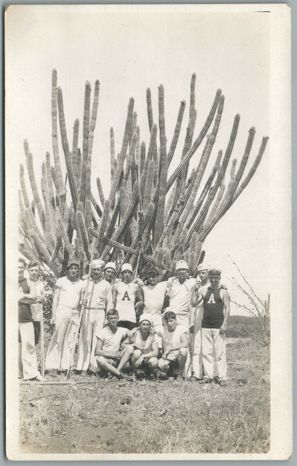 HUNTING in CUBA AMERICAN SAILORS ANTIQUE REAL PHOTO POSTCARD RPPC