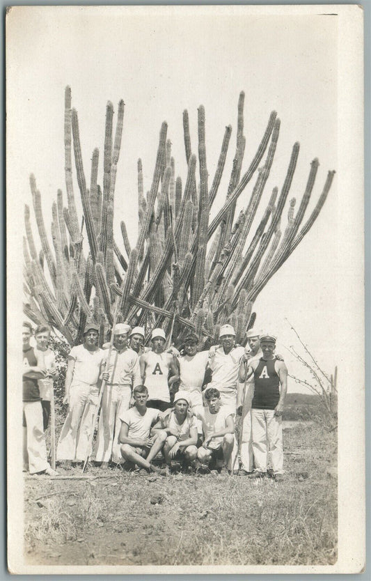HUNTING in CUBA AMERICAN SAILORS ANTIQUE REAL PHOTO POSTCARD RPPC