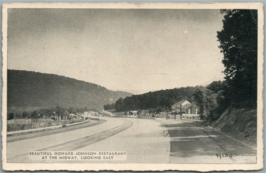 PENNSYLVANIA TURNPIKE HOWARD JOHNSON RESTAURANT GAS STATION VINTAGE POSTCARD