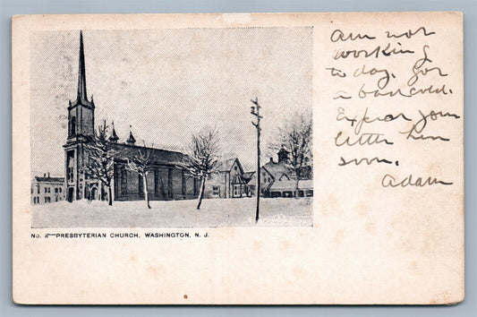 WASHINGTON NJ PRESBYTERIAN CHURCH ANTIQUE POSTCARD