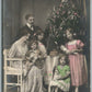 DECORATED CHRISTMAS TREE ANTIQUE REAL PHOTO POSTCARD RPPC w/ POLISH TEXT