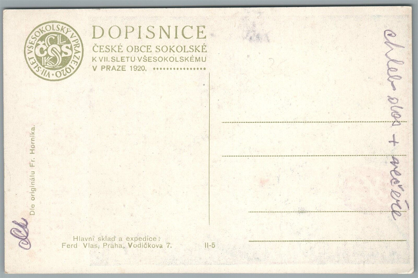 CZECH REPUBLIC SLET VSESOKOLSKY V PRAZE ANTIQUE POSTCARD