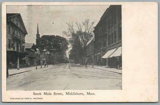 MIDDLEBORO MA SOUTH MAIN STREET ANTIQUE POSTCARD