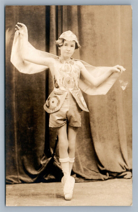 BALLET DANCER ANTIQUE REAL PHOTO POSTCARD RPPC