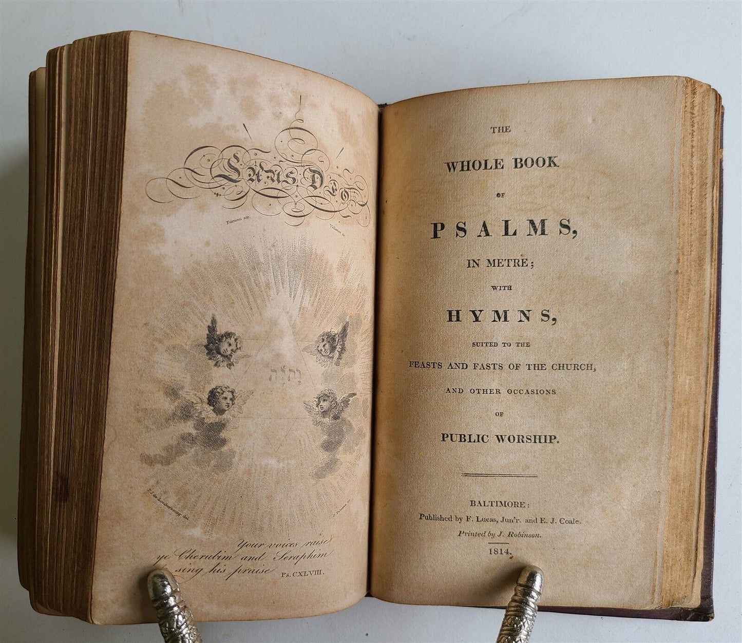 1815 BOOK of COMMON PRAYER & PSALTER in ENGLISH antique BALTIMORE Americana