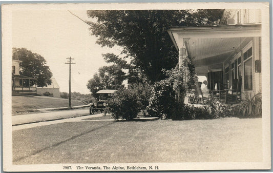 BETHLEHEM NH THE VERANDA THE ALPINE ANTIQUE REAL PHOTO POSTCARD RPPC